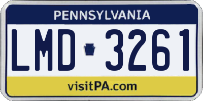 PA license plate LMD3261