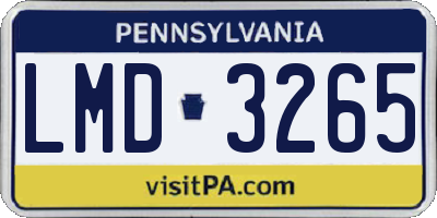 PA license plate LMD3265