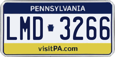PA license plate LMD3266