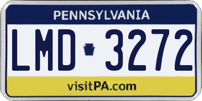 PA license plate LMD3272