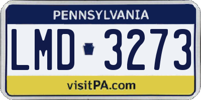 PA license plate LMD3273
