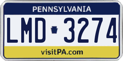 PA license plate LMD3274