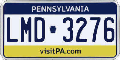 PA license plate LMD3276