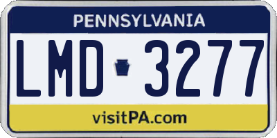 PA license plate LMD3277