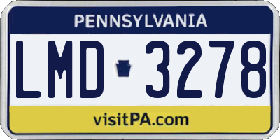 PA license plate LMD3278