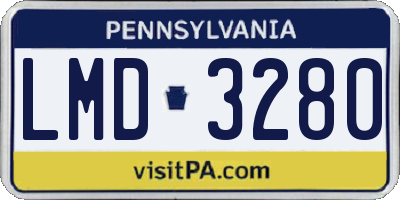 PA license plate LMD3280