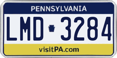 PA license plate LMD3284