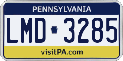 PA license plate LMD3285
