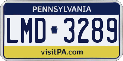 PA license plate LMD3289