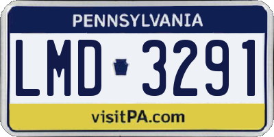 PA license plate LMD3291