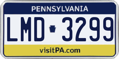 PA license plate LMD3299