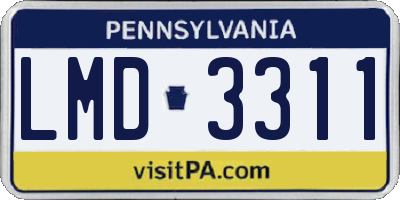 PA license plate LMD3311