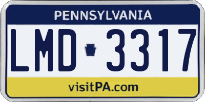 PA license plate LMD3317