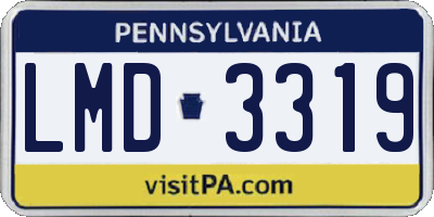 PA license plate LMD3319
