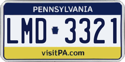 PA license plate LMD3321