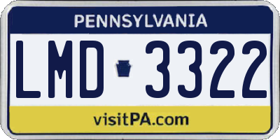 PA license plate LMD3322