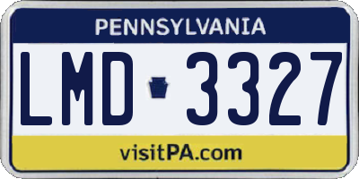 PA license plate LMD3327