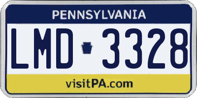 PA license plate LMD3328