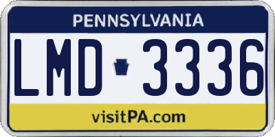 PA license plate LMD3336