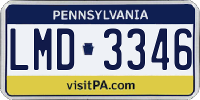 PA license plate LMD3346