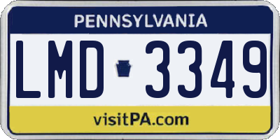 PA license plate LMD3349