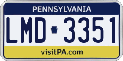 PA license plate LMD3351