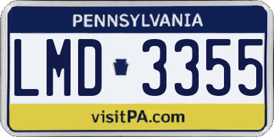 PA license plate LMD3355