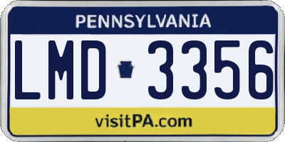 PA license plate LMD3356