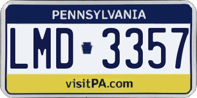 PA license plate LMD3357