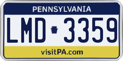 PA license plate LMD3359