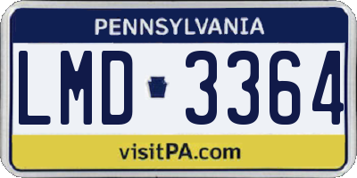 PA license plate LMD3364