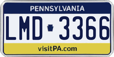PA license plate LMD3366