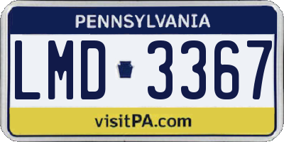PA license plate LMD3367