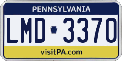 PA license plate LMD3370