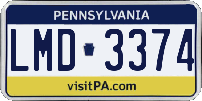 PA license plate LMD3374