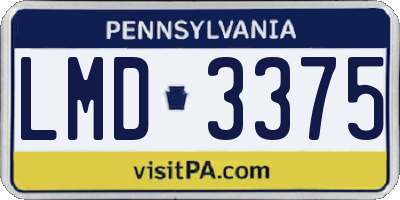 PA license plate LMD3375