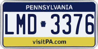 PA license plate LMD3376