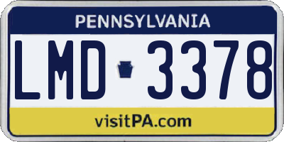 PA license plate LMD3378