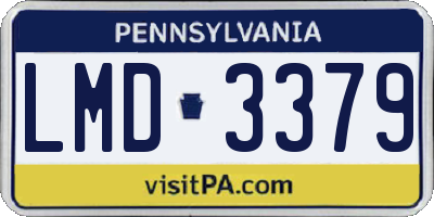 PA license plate LMD3379