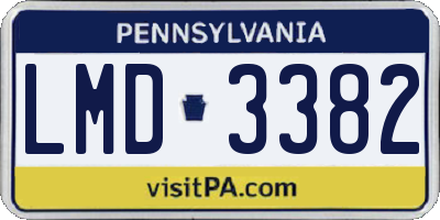 PA license plate LMD3382