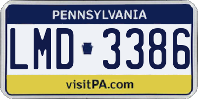 PA license plate LMD3386