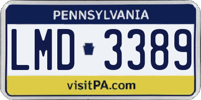 PA license plate LMD3389