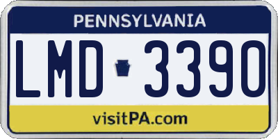 PA license plate LMD3390
