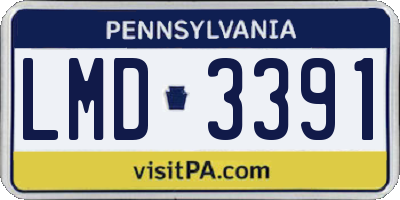 PA license plate LMD3391