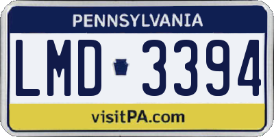 PA license plate LMD3394