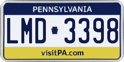 PA license plate LMD3398