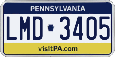 PA license plate LMD3405