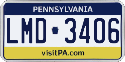 PA license plate LMD3406