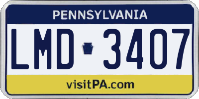 PA license plate LMD3407