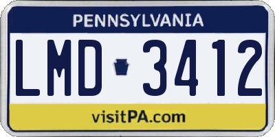 PA license plate LMD3412